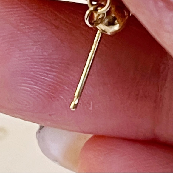 14K Gold Pearl Drop Earrings CU 1 1/4” Bridal - Picture 12 of 12